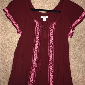 Summer shirt maroon and pink